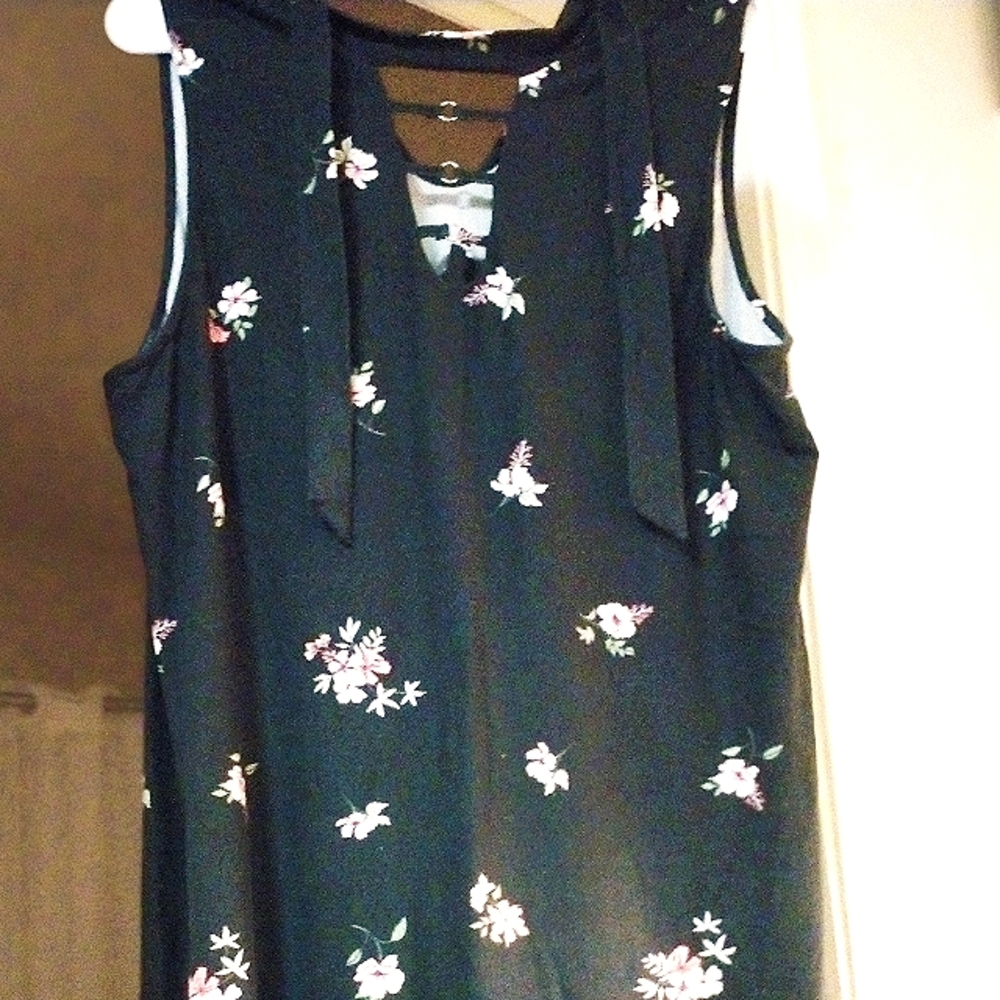 Long black floral dress